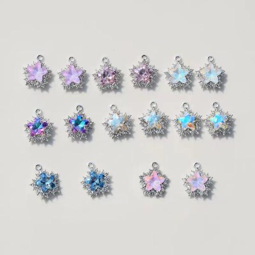 Zinc Alloy Rhinestone Pendants Star DIY & with rhinestone Sold By Bag