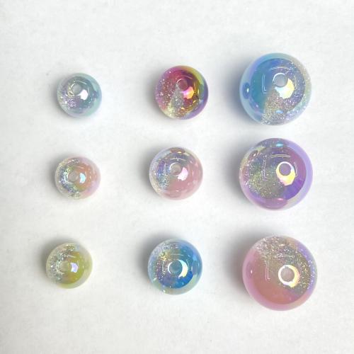 Resin Jewelry Beads Round UV plating DIY Approx Sold By Bag