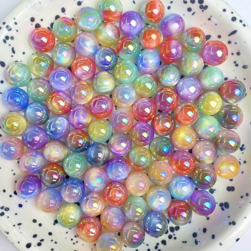 Resin Jewelry Beads Round UV plating DIY Approx Sold By Bag