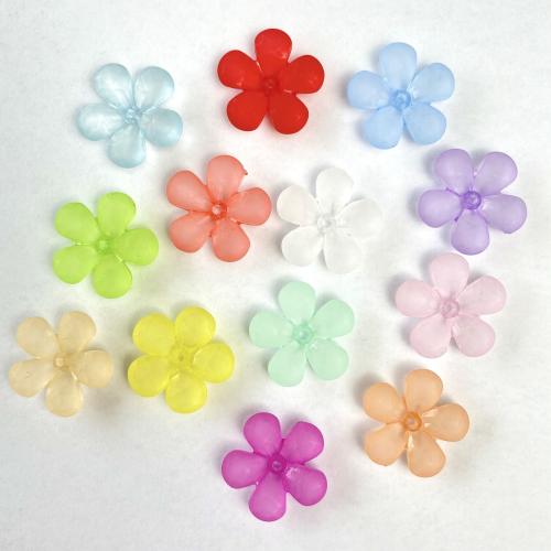 Frosted Acrylic Beads Flower injection moulding DIY 23mm Approx Sold By Bag