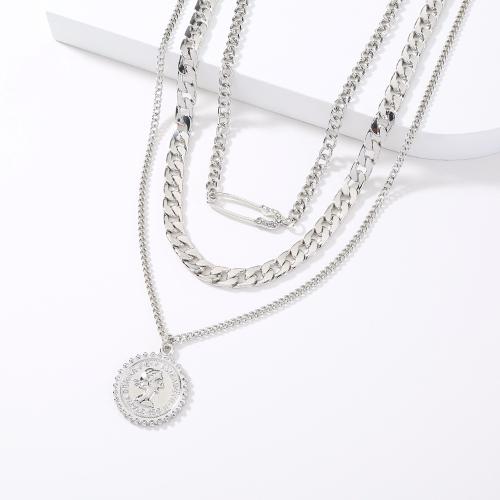 Zinc Alloy Jewelry Necklace silver color plated fashion jewelry silver color nickel lead & cadmium free Sold By PC