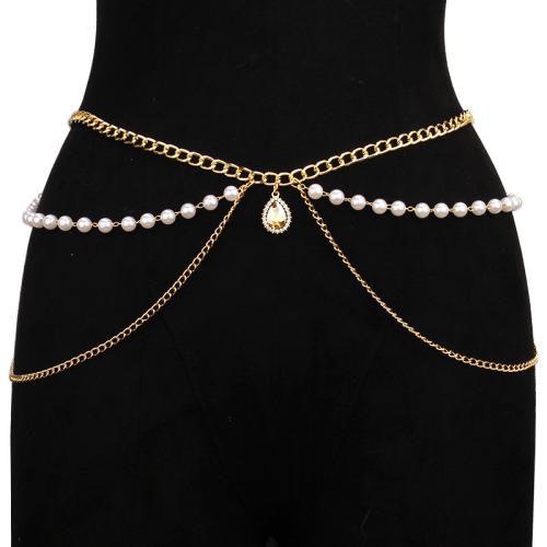 Body Chain Jewelry Zinc Alloy plated fashion jewelry & with rhinestone nickel lead & cadmium free Sold By PC