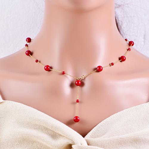 Stainless Steel Jewelry Necklace 304 Stainless Steel with Plastic plated for woman gold Sold By PC