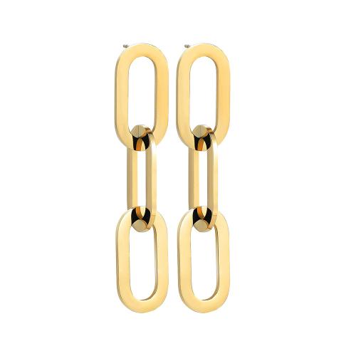 Stainless Steel Stud Earrings 304 Stainless Steel plated for woman gold Sold By Pair