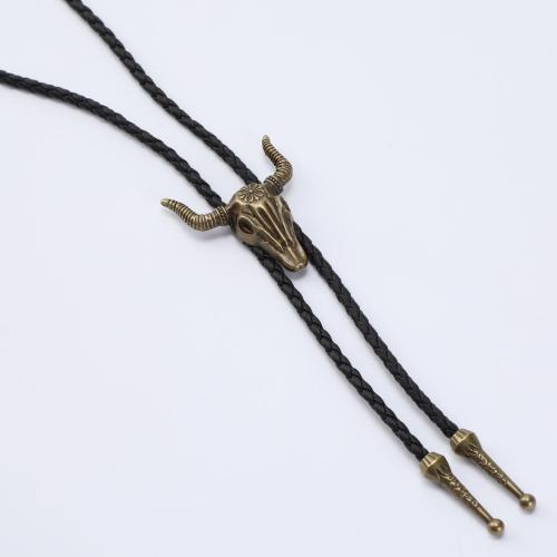 Zinc Alloy Jewelry Necklace with PU Leather vintage & for man Length Approx 51-60 cm Sold By PC