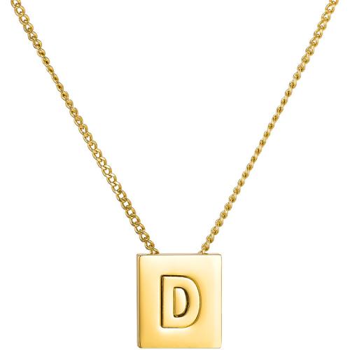 Collier en laiton, Placage, lettres sont de A à Z & modèles différents pour le choix & pour femme, doré, Longueur Environ 43 cm, Vendu par PC