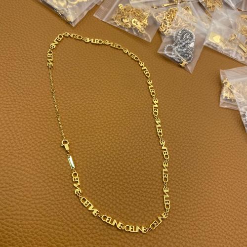 Brass Necklace plated fashion jewelry & for woman golden Length Approx 44 cm Sold By PC