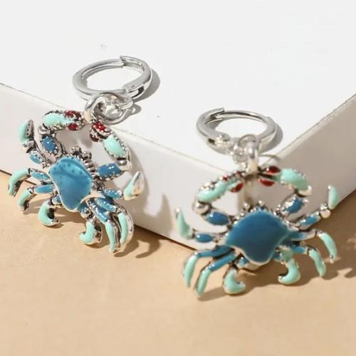 Zinc Alloy Drop Earrings for woman & enamel silver color Sold By Pair