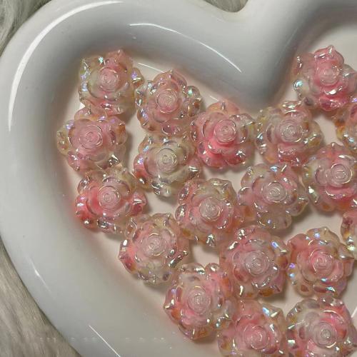 Resin Smycken Pärlor, Harts, epoxi klistermärke, DIY, rosa, 25mm, Säljs av PC