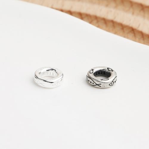 Spacer Perlen Schmuck, 925er Sterling Silber, Kreisring, DIY, keine, 7.50mm, Bohrung:ca. 4mm, verkauft von PC