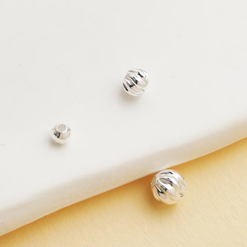 Spacer Beads Jewelry 925 Sterling Silver Round DIY & twist Sold By PC