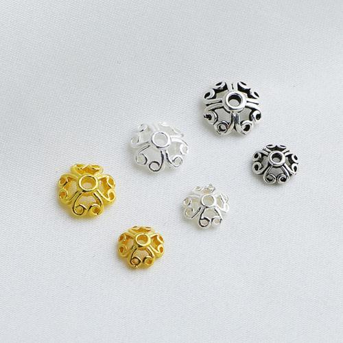 925 Sterling Silver Bead Cap Four Leaf Clover DIY Sold By PC