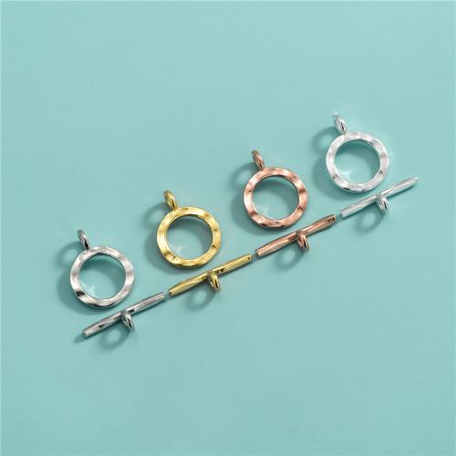 Sterling Silver Toggle Clasp, 925 de prata esterlina, DIY, Mais cores pare escolha, O shape width 11.6mm, T shape length 16.8mm, Buraco:Aprox 2mm, vendido por Defina