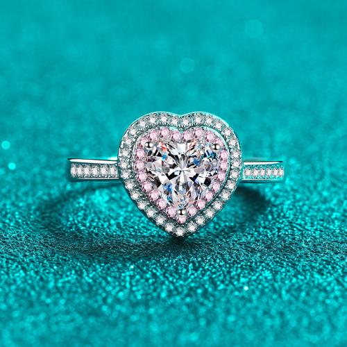 925 Sterling Silver Finger Ring Heart  & for woman Approx 2mm US Ring Sold By PC