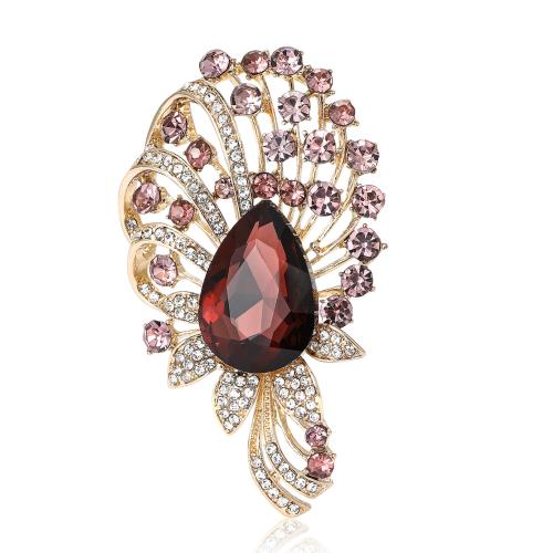 Zinc Alloy Brooches for woman & with rhinestone Sold By PC