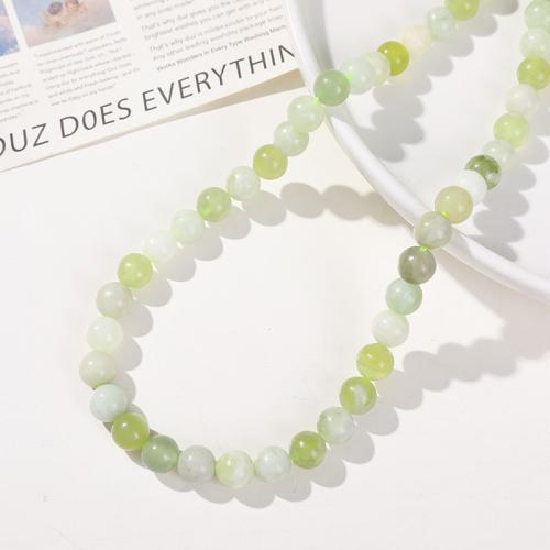 Natural Jade Beads Jade New Mountain polished DIY 8mm Approx Sold By Strand