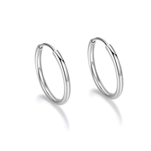 925 Sterling Silver Hoop Earrings fashion jewelry & for woman 20mm Sold By Pair