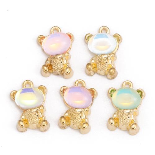 Zinc Alloy Animal Pendants with Crystal Bear plated DIY nickel lead & cadmium free Approx Sold By Bag