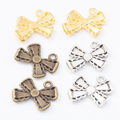 Zinc Alloy Bowknot pendentifs, alliage de zinc, Noeud papillon, Placage, DIY, plus de couleurs à choisir, protéger l'environnement, sans nickel, plomb et cadmium, 14x18x3mm, Environ 100PC/sac, Vendu par sac