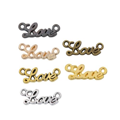 Lettre Zinc Alloy connecteur, alliage de zinc, Lettre d’alphabet, Placage, DIY & boucle de 1/1, plus de couleurs à choisir, protéger l'environnement, sans nickel, plomb et cadmium, 20x8x1.50mm, Environ 100PC/sac, Vendu par sac