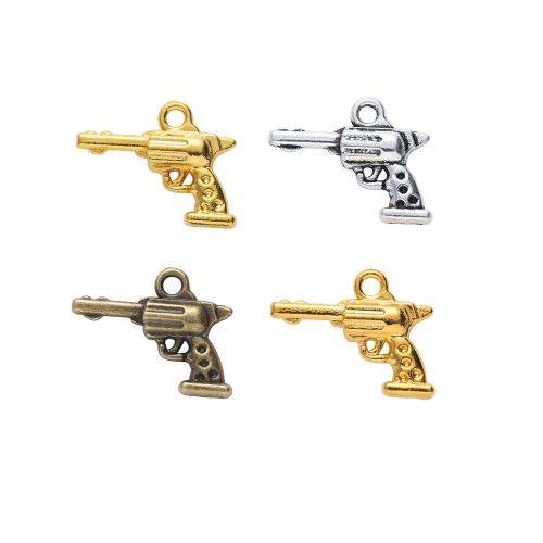 Zinc Alloy Gun Pendler, forgyldt, du kan DIY, flere farver til valg, nikkel, bly & cadmium fri, 17.80x20x4mm, Ca. 100pc'er/Bag, Solgt af Bag