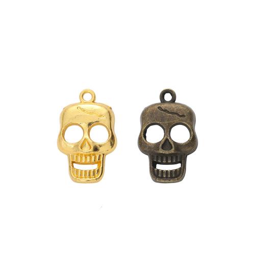 Zinc Alloy Skull Pendler, forgyldt, du kan DIY, flere farver til valg, nikkel, bly & cadmium fri, 2.45x15x4mm, Ca. 100pc'er/Bag, Solgt af Bag