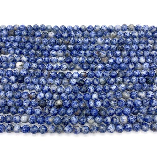 Natural Blue Spot Stone Beads Round DIY Sold By Strand