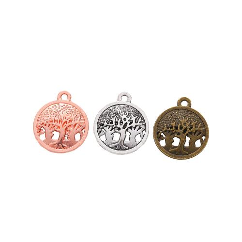 Zinc Alloy Pendants Round plated DIY nickel lead & cadmium free Sold By Bag