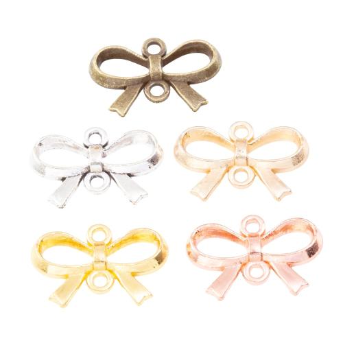 Bowknot Zinc Alloy priključak, Cink Alloy, pozlaćen, možete DIY & 1/1 petlje, više boja za izbor, nikal, olovo i kadmij besplatno, 15x22x2mm, 100računala/Torba, Prodano By Torba