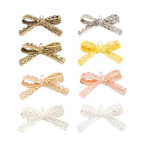 Zinc Alloy Bowknot pendentifs, alliage de zinc, Noeud papillon, Placage, DIY, plus de couleurs à choisir, protéger l'environnement, sans nickel, plomb et cadmium, 42x24.50x7mm, 100PC/sac, Vendu par sac