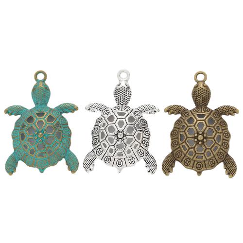 Zinc Alloy Animal Pendler, Turtle, forgyldt, du kan DIY, flere farver til valg, nikkel, bly & cadmium fri, 55x37mm, 100pc'er/Bag, Solgt af Bag