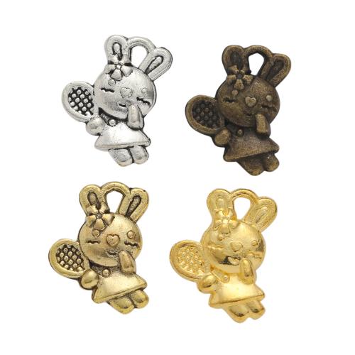 Zinc Alloy Animal Pendants Rabbit plated DIY nickel lead & cadmium free Sold By Bag