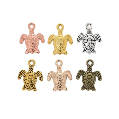 Zinc Alloy Animal Pendants Turtle plated DIY nickel lead & cadmium free Sold By Bag