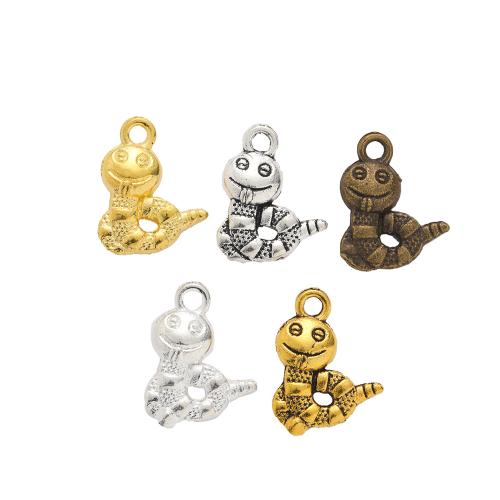 Zinc Alloy Animal Pendler, Snake, forgyldt, du kan DIY, flere farver til valg, nikkel, bly & cadmium fri, 16x12x3mm, 100pc'er/Bag, Solgt af Bag