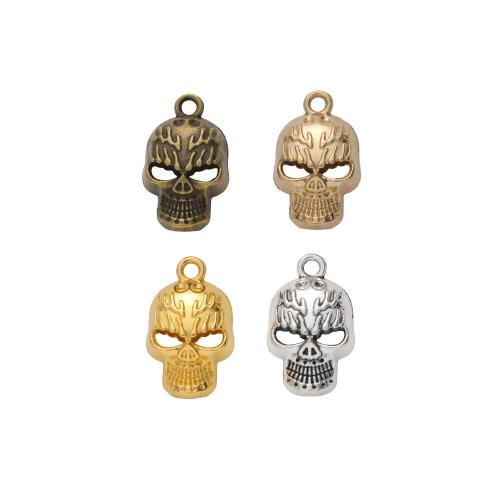 Zinc Alloy Skull Pendler, forgyldt, du kan DIY, flere farver til valg, nikkel, bly & cadmium fri, 21.50x13x6.50mm, 100pc'er/Bag, Solgt af Bag