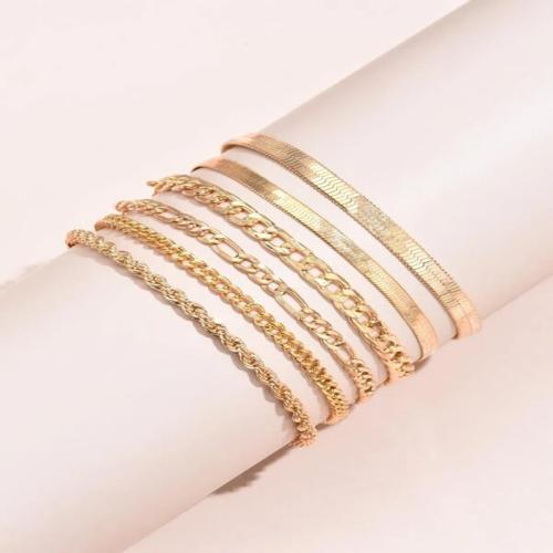 Zinc Alloy Bracelet plated 6 pieces & fashion jewelry nickel lead & cadmium free Sold By Set