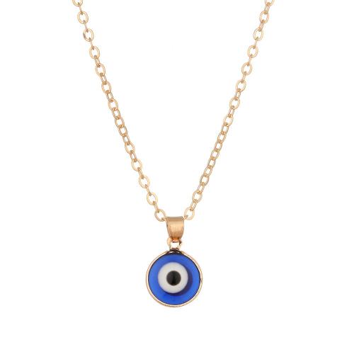 Evil Eye sieraden ketting, Zinc Alloy, met 5cm extender keten, plated, mode sieraden, meer kleuren voor de keuze, nikkel, lood en cadmium vrij, Lengte 45 cm, Verkocht door PC