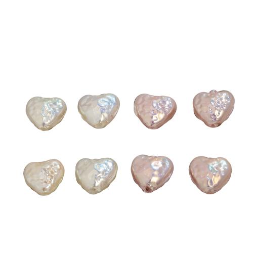 Glass Pearl Beads Heart plated DIY 12mm Sold By Bag