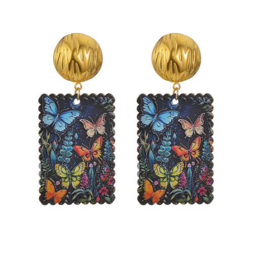 Boucle d'oreille de gaujon en acier inoxydable, Acier inoxydable 304, dessiné à la main, bijoux de mode & modèles différents pour le choix & pour femme, plus de couleurs à choisir, Vendu par paire