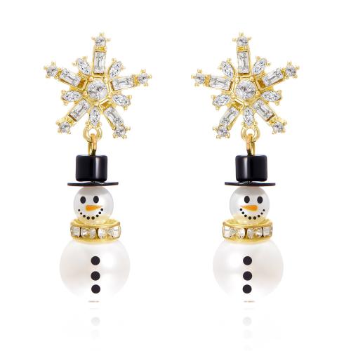 Christmas Earrings Zinc Alloy Snowman plated Christmas Design & for woman Sold By Pair