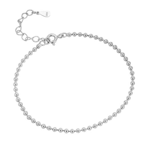 Sterling Sølv Armbånd, 925 Sterling Sølv, med 3CM extender kæde, for kvinde, sølv, Længde Ca. 15.5 cm, Solgt af PC