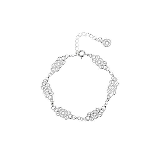 Sterling Silver Náramky, 925 Sterling Silver, s 3CM extender řetězce, pro ženy, stříbro, Délka Cca 15 cm, Prodáno By PC