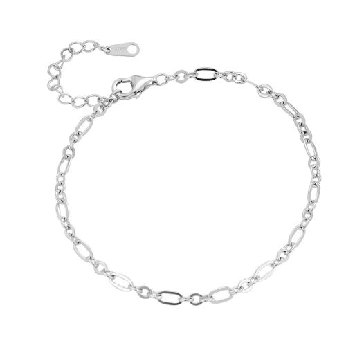 Sterling Silver Βραχιόλια, 925 Sterling Silver, με 3CM επεκτατικού αλυσίδας, για τη γυναίκα, ασήμι, Μήκος Περίπου 15.5 cm, Sold Με PC