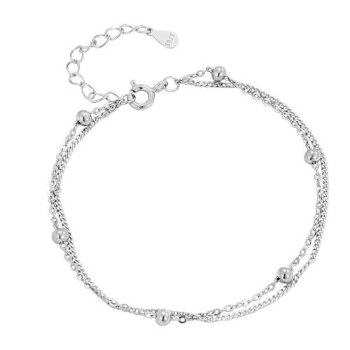 Pulseras de Plata Estelina, plata de ley 925, con 3CM extender cadena, para mujer, plateado, longitud aproximado 15.5 cm, Vendido por UD