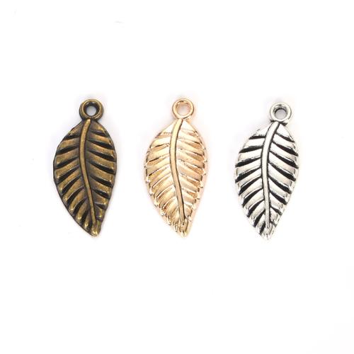 Pendants Sinc Alloy Leaf, plátáilte, DIY, dathanna níos mó le haghaidh rogha, 11x24x2mm, 100ríomhairí pearsanta/Mála, Díolta De réir Mála