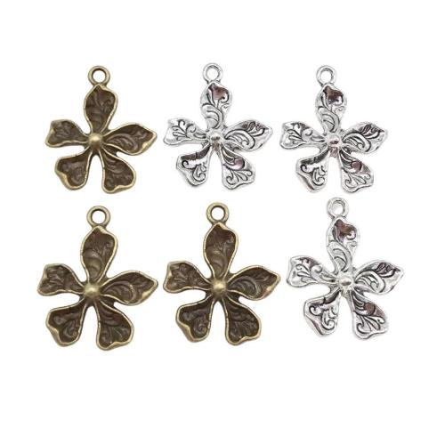 Zinc Alloy Flower Pendler, forgyldt, du kan DIY, flere farver til valg, 26x22mm, 100pc'er/Bag, Solgt af Bag