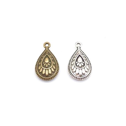 Sinc Alloy Pendants, Teardrop, plátáilte, DIY, dathanna níos mó le haghaidh rogha, 23x13mm, 100ríomhairí pearsanta/Mála, Díolta De réir Mála