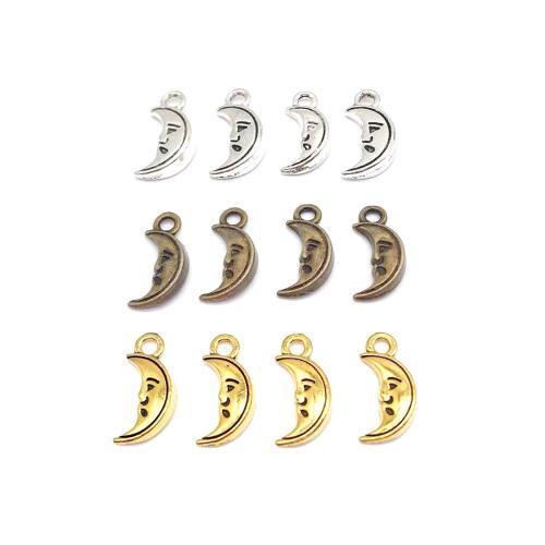 Zinc Alloy Moon Pendler, forgyldt, du kan DIY, flere farver til valg, 13x6x3mm, 100pc'er/Bag, Solgt af Bag