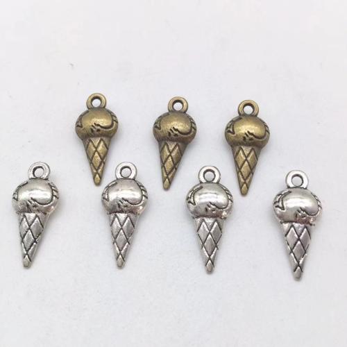 Sinc Alloy Pendants, Ice Cream, plátáilte, DIY, dathanna níos mó le haghaidh rogha, 19x8x4mm, 100ríomhairí pearsanta/Mála, Díolta De réir Mála