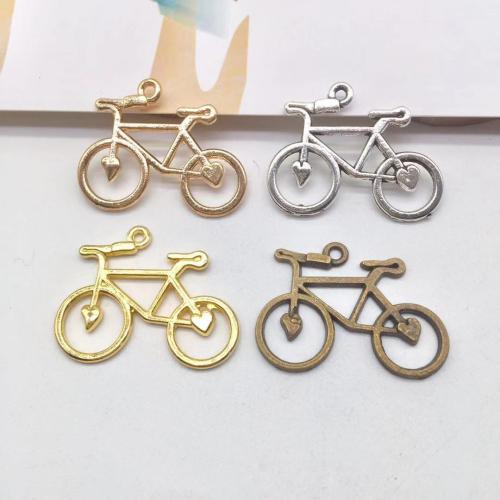 Køretøj Shaped Zinc Alloy Pendler, Bike, forgyldt, du kan DIY, flere farver til valg, 23x31x2mm, 100pc'er/Bag, Solgt af Bag